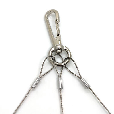 तीन पैर स्टेनलेस स्टील तार रस्सी स्लिंग लटकन प्रणाली फूल टोकरी