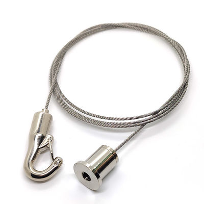 छत प्रकाश निलंबन केबल तार रस्सी समायोज्य लंबाई स्प्रिंग हुक ध्वनिक पैनल प्रणाली के साथ