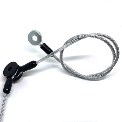 कस्टम वायर रोप असेंबली पीवीसी लेपित पारदर्शी डोरी केबल टेदर सुरक्षा पट्टा