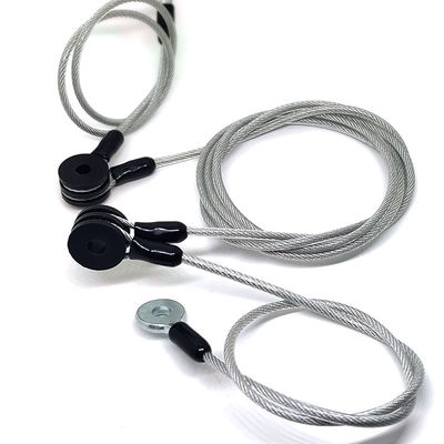 कस्टम वायर रोप असेंबली पीवीसी लेपित पारदर्शी डोरी केबल टेदर सुरक्षा पट्टा