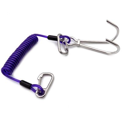 सुरक्षा स्टेनलेस रस्सी गोताखोरी मछली पकड़ने स्प्रिंग कॉइल केबल वापस लेने योग्य उपकरण डोरी