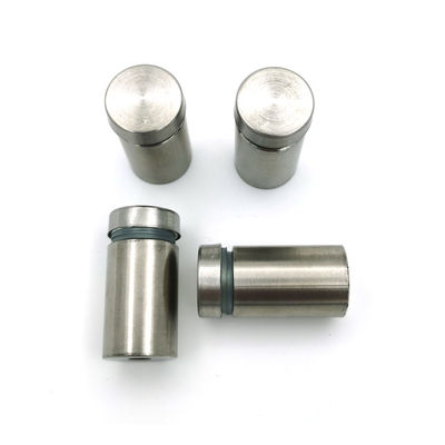 स्टेनलेस स्टील एक्रिलिक ग्लास क्लिप स्पेसर थ्रेडेड साइन स्टैंडऑफ ग्लास पैनल के लिए विज्ञापन साइन