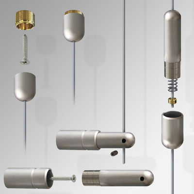 खुदरा स्टोर दीवार पर लगे विज्ञापन एल्यूमीनियम वायर हैंगिंग साइनेज केबल डिस्प्ले सिस्टम