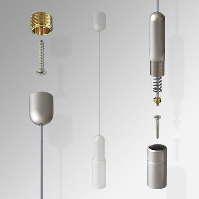 खुदरा स्टोर दीवार पर लगे विज्ञापन एल्यूमीनियम वायर हैंगिंग साइनेज केबल डिस्प्ले सिस्टम