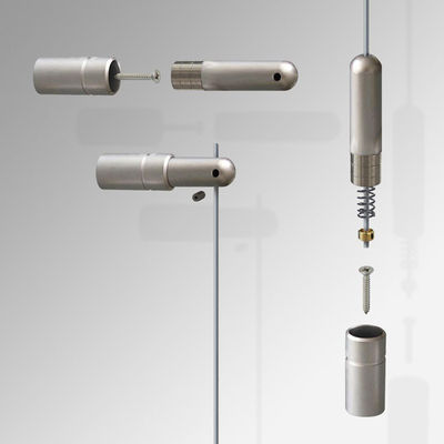 एल्यूमीनियम बहु-कार्यात्मक दीवार से दीवार केबल डिस्प्ले तार लटकन प्रणाली कला चित्रों और फ्रेम के लिए रेल के साथ