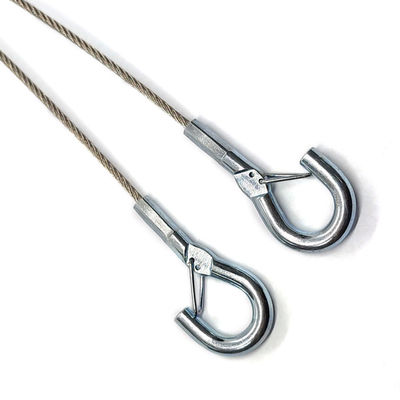 Two Legs Hanger Wire Galvanized Steel Wire Rope Slings With Soft Eye Loops For Panel Lights