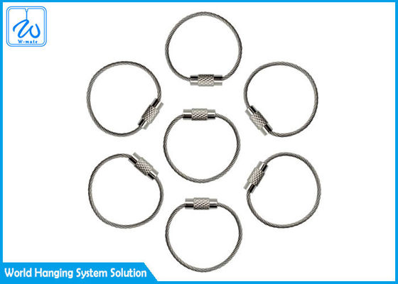 बाहरी पैदल यात्रा के लिए टिकाऊ मजबूत केबल लूप कुंजी अंगूठी 7 * 7 तार निर्माण