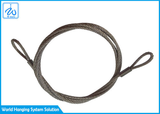6 मिमी 7x19 स्टेनलेस स्टील वायर रस्सी स्लिंग्स आंख और आंख के लिए विमान केबल डिस्प्ले सिस्टम