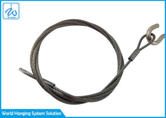 6 मिमी 7x19 स्टेनलेस स्टील वायर रस्सी स्लिंग्स आंख और आंख के लिए विमान केबल डिस्प्ले सिस्टम