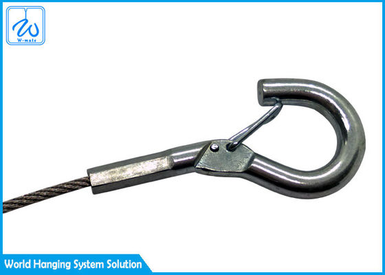 अनुकूलित स्टेनलेस स्टील तार रस्सी स्लिंग के साथ आँख - हुक टर्मिनल