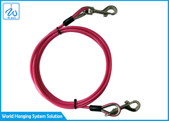 सुरक्षित और सुरक्षित पालतू जानवरों के लिए टाई आउट केबल स्टील लेपित कुत्ते शिविर केबल