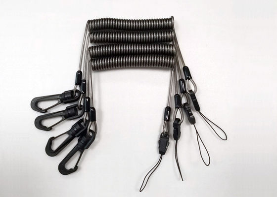 100 सेमी लेपित पीयू retractable विस्तार वसंत सुरक्षा केबल