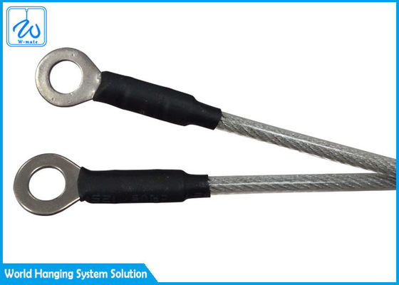 7x19 जस्ती स्टील वायर रस्सी केबल 1.2 मिमी स्टेक आंख के साथ
