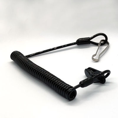 प्लास्टिक कोटिंग घुमावदार तार सुरक्षा लैंयार्ड गिरने सुरक्षा के लिए