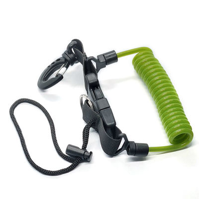 गोताखोरी सर्पिल स्प्रिंग कॉइल लैनयार्ड कीरिंग बंजी कॉर्ड कलाई उपकरण सुरक्षा लैनयार्ड