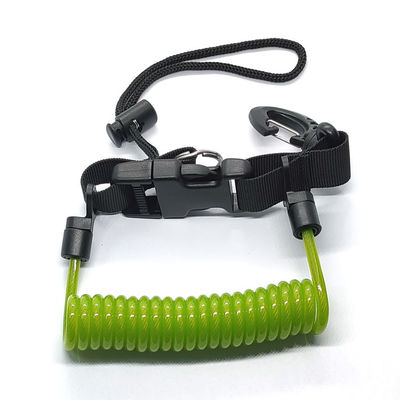 गोताखोरी सर्पिल स्प्रिंग कॉइल लैनयार्ड कीरिंग बंजी कॉर्ड कलाई उपकरण सुरक्षा लैनयार्ड