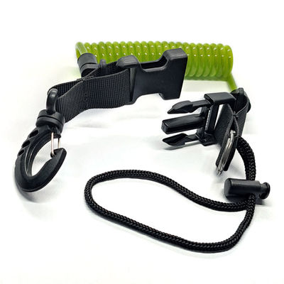 गोताखोरी सर्पिल स्प्रिंग कॉइल लैनयार्ड कीरिंग बंजी कॉर्ड कलाई उपकरण सुरक्षा लैनयार्ड