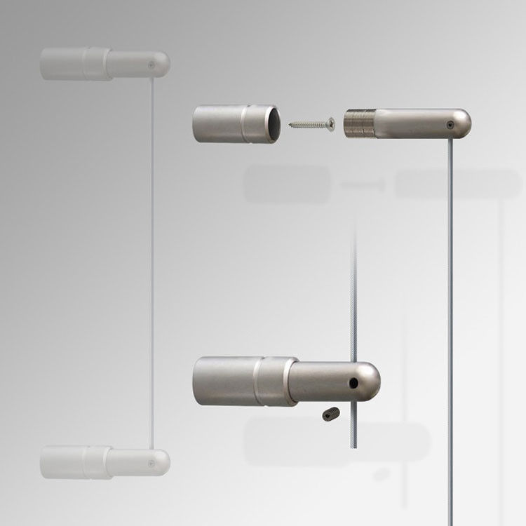 एल्यूमीनियम बहु-कार्यात्मक दीवार से दीवार केबल डिस्प्ले तार लटकन प्रणाली कला चित्रों और फ्रेम के लिए रेल के साथ