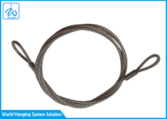 6 मिमी 7x19 स्टेनलेस स्टील वायर रस्सी स्लिंग्स आंख और आंख के लिए विमान केबल डिस्प्ले सिस्टम