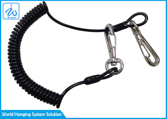 OEM PU Coated Retractable Tool Lanyard With Carabiner